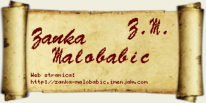 Žanka Malobabić vizit kartica